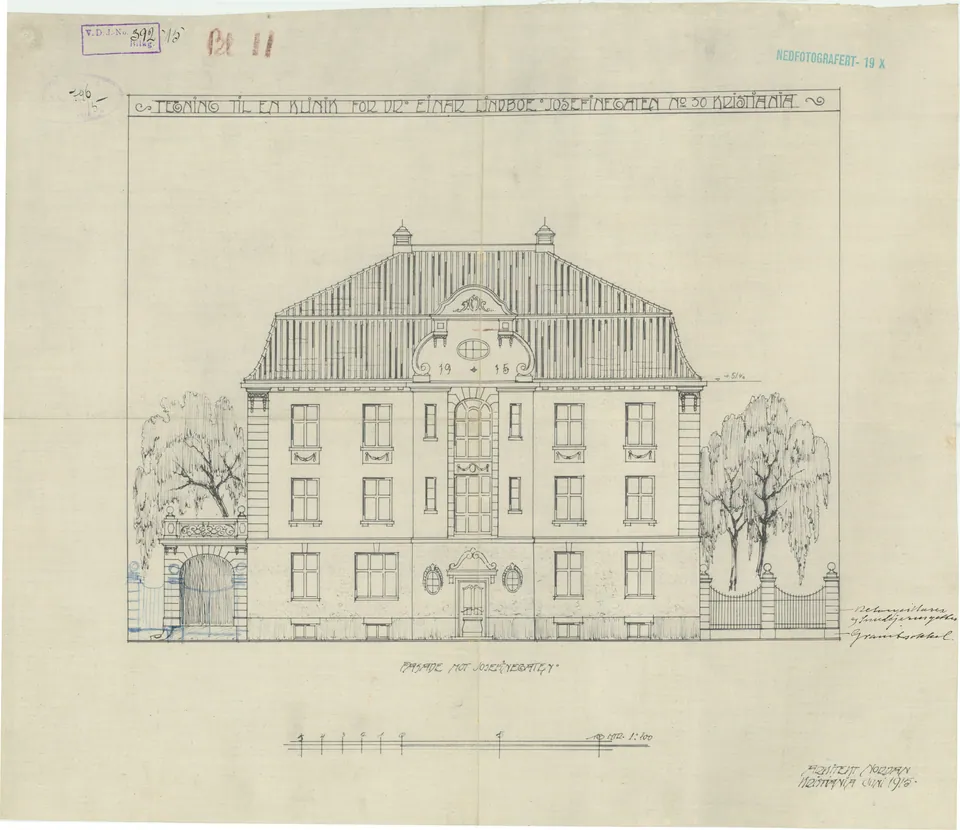 Victor Nordans originaltegning av Josefines gate 30 (5 av 10)