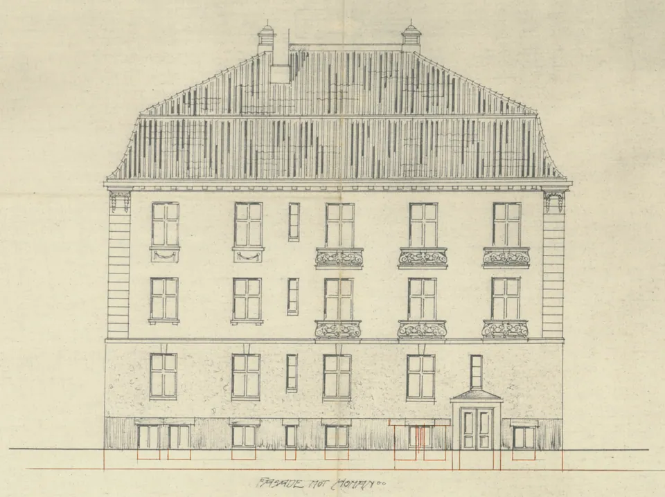 Historisk fasadetegning av Josefines gate 30