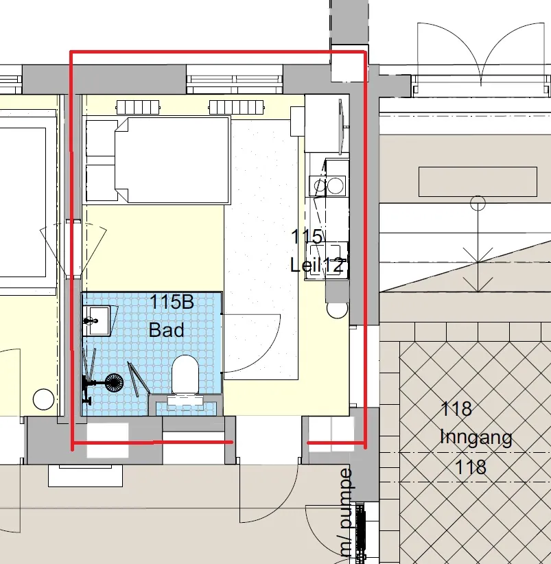Plantegning av Rom 115 i Josefines gate 30